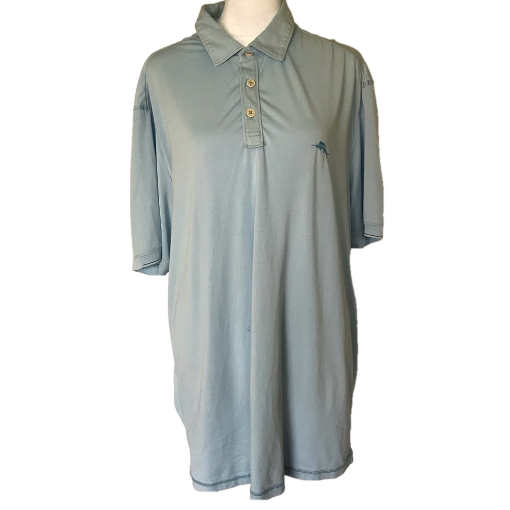 Tommy Bahama blue polo short sleeve shirt size L
